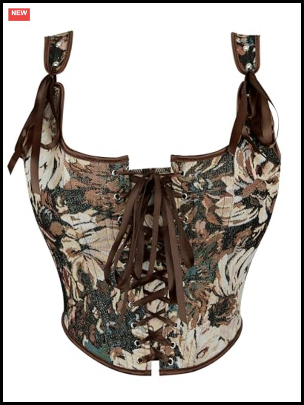 Eohak Renaissance Corset Top Sleeveless Drawstring Bustier